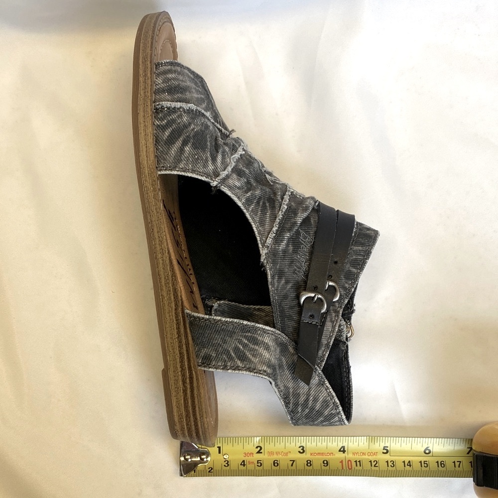 Blowfish Distressed Black Denim Sandals Size 7.5 - Picture 5 of 7